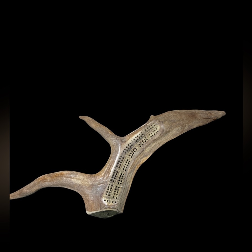 Cribbage Board Game Made From Antler